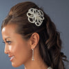 * Elegant Rhinestone & Pearl Floral Bridal Wedding Hair Comb 8128