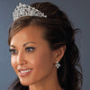 * Floral Silver Clear Swarovski Crystal Bridal Wedding Tiara Bridal Wedding Hair Comb 8252