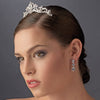 * Silver Princess Flower Rhinestone Bridal Wedding Tiara Bridal Wedding Hair Comb 8358