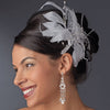 * Feather Fascinator Bridal Wedding Hair Comb 8840