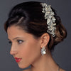 Silver Clear and Freshwater Pearl Bridal Wedding Hair Comb 913