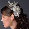 Vintage Flower Bridal Wedding Hair Comb w/ Clear Rhinestones 9796