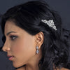 Rhodium Silver Vintage Rhinestone Bridal Wedding Hair Comb 9929