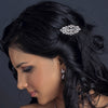 Rhodium Silver Vintage Rhinestone Bridal Wedding Hair Comb 9932
