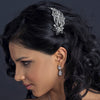 Rhodium Silver Clear Vintage Rhinestone Bridal Wedding Hair Comb 9936