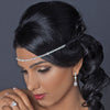 Silver Clear Rhinestone Swirl Stretch Black Bridal Wedding Elastic Headband HP 1266