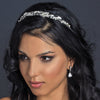 Light Gold Ivory Pearl & Rhinestone Floral Bridal Wedding Headband 1539