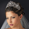 Antique Silver Rhodium Clear Rhinestone Bridal Wedding Royal Bridal Wedding Tiara 18689