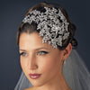 Vintage Couture Leaves Side Accented Crystal Bridal Wedding Faceframer Bridal Wedding Headband 19255