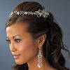 Elegant Hand Wired Flower Silver Bridal Wedding Headband Style Bridal Wedding Hair Piece with Rhinestone Swarovski Accents - HP 2732
