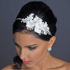 HP 3723 Diamond white lace flower with pearl & rhinestone accent