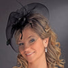 * Black Bridal Wedding Headband w/ Cage Headpiece 4023