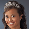 Sparkling Rhinestone & Swarovski Crystal Covered Bridal Wedding Tiara with Black Accents in Silver 523