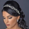 Light Gold Clear Rhinestone Vine Ribbon Bridal Wedding Headband 6438