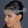 Silver Vine Bridal Wedding Headband with Freshwater Pearl, Swarovski Crystal Bead & Rhinestone Accents 6903