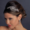 Alluring Antique Silver Clear Crystal Side Accented Headpiece 7062