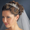 Silver Ivory Freshwater Pearl & Rhinestone Side Accented Bridal Wedding Headband 8231