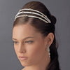 * Charming 3 Row White Flower Bridal Wedding Headband w/ Clear Crystals 8290