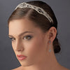 * Eloquent Silver Modern Rhinestone Swirl Bridal Wedding Headband - HP 8332