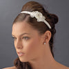 * Ivory Bridal Wedding Headband with Flower Side Accent HP 8392