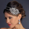 Antique Silver Clear Side Accented Rhinestone Bridal Wedding Headband 930