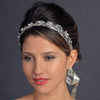 Antique Silver Crystal & Ivory Pearl Bridal Wedding Ribbon Bridal Wedding Headband Headpiece 931