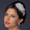 * Silver Rhinestone Ivory Applique Bridal Wedding Headband HP 937