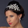 * Whimsical Antique Silver Side Accented Flower & Butterfly Headpiece 9944