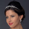 * Silver Clear Crystal Bead & White Pearl Bridal Wedding Headband 9957