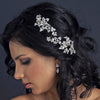 Silver Clear Small Floral Rhinestone Bridal Wedding Hair Clip 108