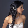 Silver Freshwater Pearl, Swarovski Crystal & Rhinestone Leaf Bridal Wedding Jewelry Set 9350