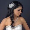 Rhinestone, Crystal & Lace Accent Bridal Wedding Hair Clip 2718