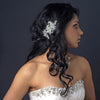 Silver Diamond White Pearl & Rhinestone Bridal Wedding Hair Vine Bridal Wedding Hair Clip
