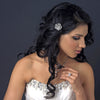 Rhodium Clear Rhinestone Flower Bridal Wedding Hair Clip 7282