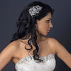 Rhodium Floral Swirl Rhinestone & Pearl Bridal Wedding Hair Comb 192