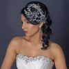 Rhodium Clear Rhinestone Hand Wired Twigs Ribbon Bridal Wedding Hair Comb 4654