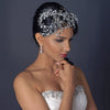 Rhodium Clear Rhinestone Hand Wired Twigs Ribbon Bridal Wedding Hair Comb 4654