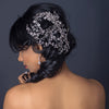 Rhodium Clear Rhinestone Hand Wired Twigs Ribbon Bridal Wedding Hair Comb 4654