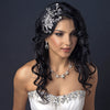 Rhodium Clear Rhinestone Flower & Vine Couture Bridal Wedding Hair Comb 4658