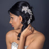 Silver Freshwater Pearl & Rhinestone Floral Vine Side Bridal Wedding Hair Comb