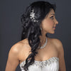 Silver Clear & Pearl Bridal Wedding Hair Comb 561