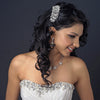 Rhodium Silver Rhinestone Lace Bridal Wedding Hair Comb W/ Freshwater Pearl Accents Bridal Wedding Hair Comb 59