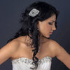 Antique Silver Rhodium Clear Rhinestone Swirl Bridal Wedding Hair Comb 656