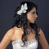Silver Ivory Pearl & Rhinestone Accent Bridal Wedding Hair Comb 9648
