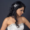 Antique Rhodium Silver Clear Rhinestone & Freshwater Pearl Bridal Wedding Hair Comb 9883