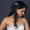 Rhodium Silver Clear Vintage Swirl Bridal Wedding Hair Comb 9937