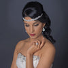 Silver Clear Rhinestone Stretch Black Bridal Wedding Elastic Headband 1248