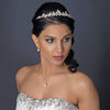 Light Gold Rhinestone & Ivory Pearl Bridal Wedding Tiara 1535