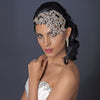 Gold Clear Marquise Rhinestone Wired Deco Side Accented Bridal Wedding Headband 19255
