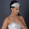 Exquisite Ivory Russian Tulle Cap Bridal Wedding Headband of Pearls & Rhinestones 9603